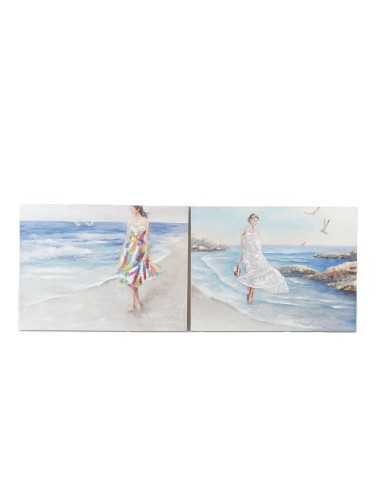 Cadre DKD Home Decor Plage (120 x 3.5 x 90 cm) (2 pcs)