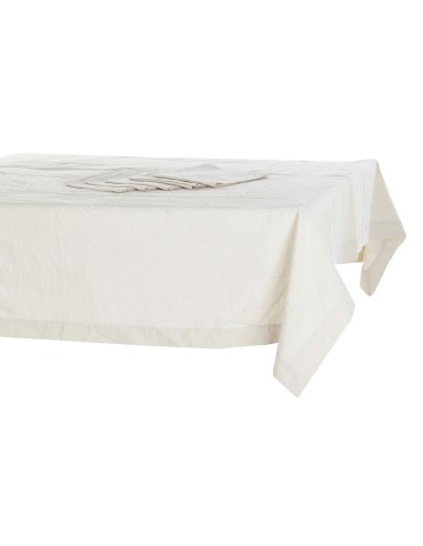 Nappe et serviettes de table DKD Home Decor Beige (150 x 150 x 150 cm)