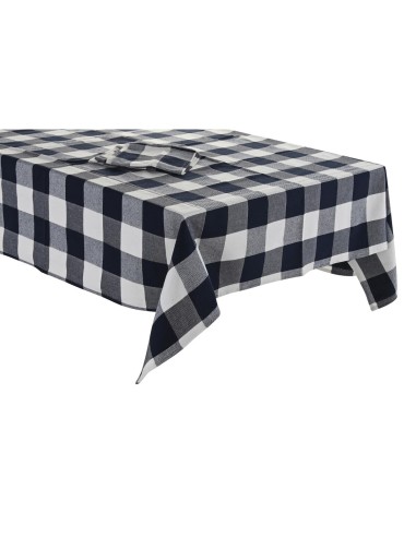 Nappe et serviettes de table DKD Home Decor 150 x 150 x 0,5 cm Bleu Blanc