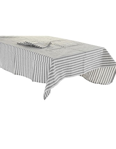 Nappe et serviettes de table DKD Home Decor 150 x 150 x 0,5 cm Gris Blanc Vert