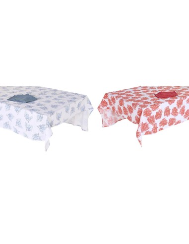 Nappe et serviettes de table DKD Home Decor 150 x 250 x 0,5 cm Bleu Fuchsia Blanc (2 Unités)