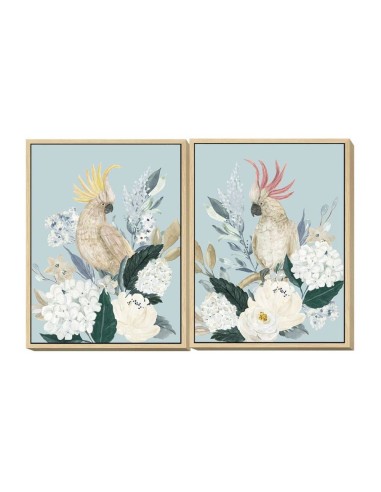 Cadre DKD Home Decor Fleurs (60 x 4 x 80 cm) (2 pcs)