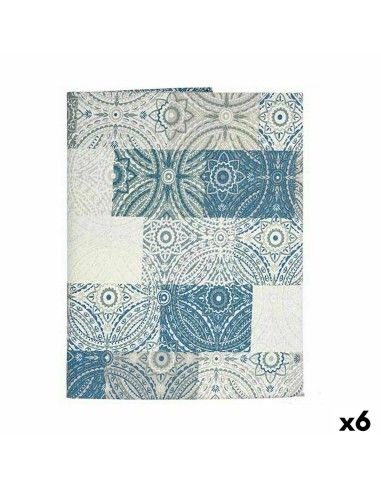 Nappe toile Antitaches Carrelage 140 x 180 cm Bleu (6 Unités)