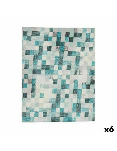 Nappe toile Antitaches Carreaux 140 x 180 cm Turquoise (6 Unités)