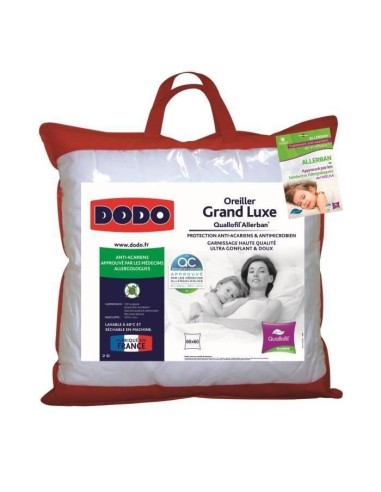 DODO Oreiller Grand luxe Quallofil Allerban 60x60 cm blanc