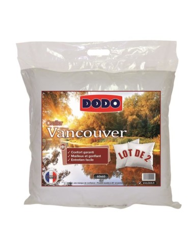 DODO Lot de 2 Oreillers VANCOUVER 60x60cm