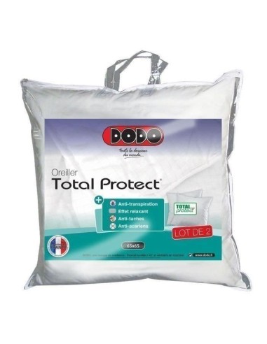 DODO Lot de 2 oreillers Total Protect 65x65 cm blanc