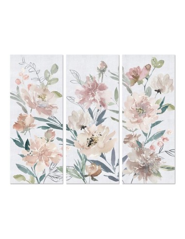 Cadre DKD Home Decor Fleurs (3 pcs) (55 x 3 x 135 cm)