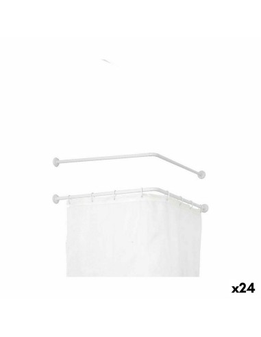 Tringle à Rideau De douche Blanc Aluminium 80 cm (24 Unités)