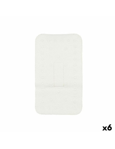 Tapis de Douche Antidérapant Blanc PVC 69,3 x 40 x 1 cm (6 Unités)