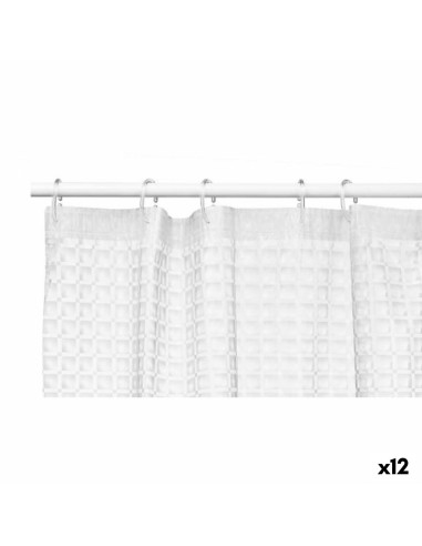 Rideau de Douche Carreaux Transparent Polyéthylène EVA 180 x 180 cm (12 Unités)