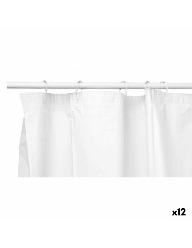 Rideau de Douche Blanc Polyéthylène EVA 180 x 180 cm (12 Unités)