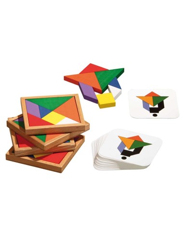 Jeu du tangram en bois d'hêtre