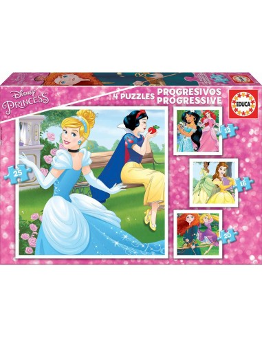 Set de 4 Puzzles   Princesses Disney Magical         16 x 16 cm  