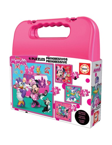 Set de 4 Puzzles   Minnie Mouse Me time         16 x 16 cm  