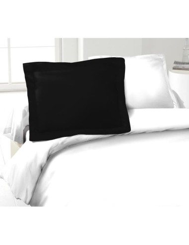 LOVELY HOME Lot de 2 Taies d'Oreillers 100% coton 50x70 cm - Noir