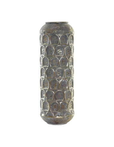 Vase DKD Home Decor Finition vieillie Gris Doré Métal Oriental 19 x 19 x 47 cm