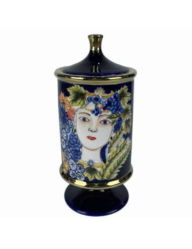 Vase DKD Home Decor Visage Porcelaine Bleu 11 x 11 x 25 cm Multicouleur