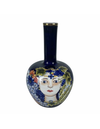 Vase DKD Home Decor Visage Porcelaine Bleu Multicouleur 17 x 17 x 30 cm