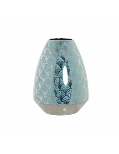 Vase DKD Home Decor Turquoise Porcelaine Oriental (18 x 18 x 24 cm)