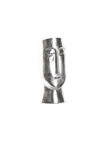 Vase DKD Home Decor Visage Argenté Aluminium Moderne (17 x 16 x 36 cm)