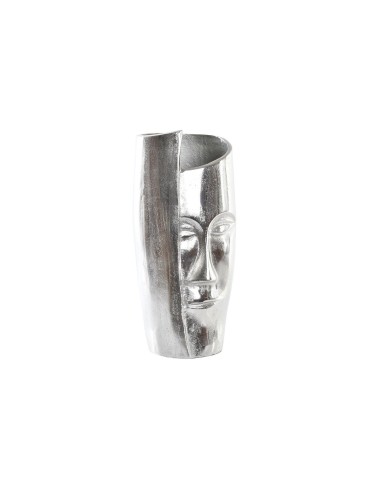 Vase DKD Home Decor 15 x 13 x 31 cm Visage Argenté Aluminium Moderne