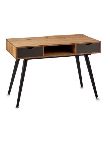 Bureau Noir Marron Métal Bois (60 x 75 x 110 cm)