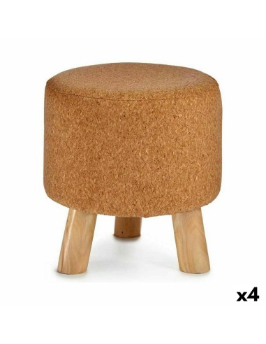 Pouf Marron Liège Bois MDF 28 x 28 x 28 cm (4 Unités)