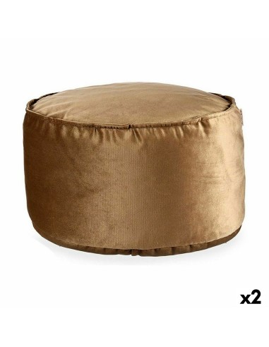 Pouf Velours Marron 60 x 39 x 60 cm (2 Unités)