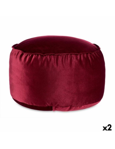 Pouf Velours Bordeaux 60 x 39 x 60 cm (2 Unités)