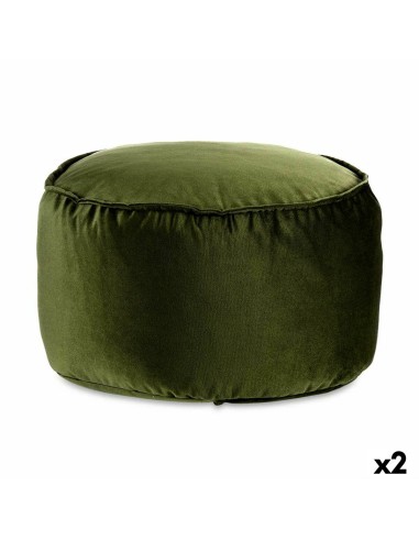 Pouf Velours Vert 60 x 39 x 60 cm (2 Unités)