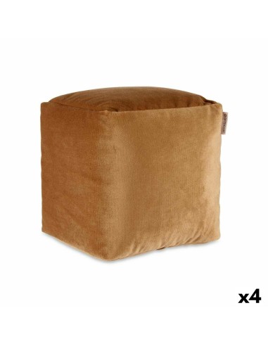 Pouf Velours Beige 30 x 30 x 30 cm (4 Unités)