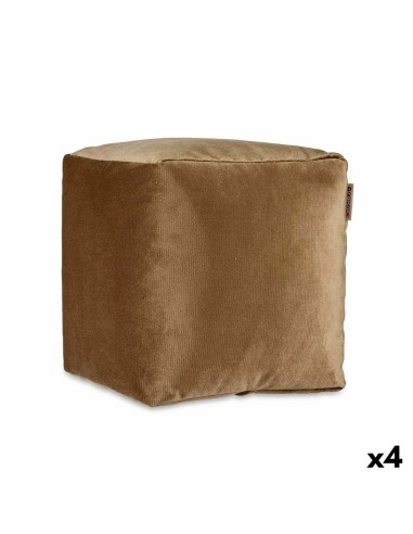 Pouf Velours Marron 30 x 30 x 30 cm (4 Unités)