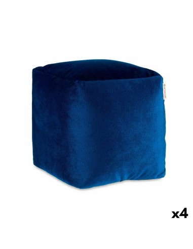 Pouf Velours Bleu 30 x 30 x 30 cm (4 Unités)