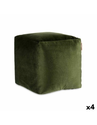 Pouf Velours Vert 30 x 30 x 30 cm (4 Unités)