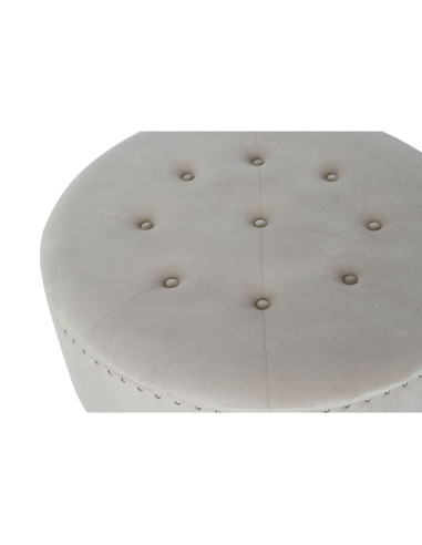 Banquette DKD Home Decor Beige Argenté Polyester Bois MDF 80 x 80 x 43 cm