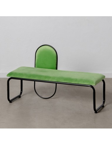 Banquette 110 x 40 x 68 cm Tissu Synthétique Métal Vert