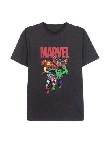 T-shirt à manches courtes homme Marvel Gris Gris foncé Adultes