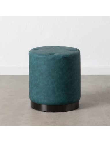 Pouf Bleu foncé Cuir synthétoqie 38 x 38 x 42 cm DMF