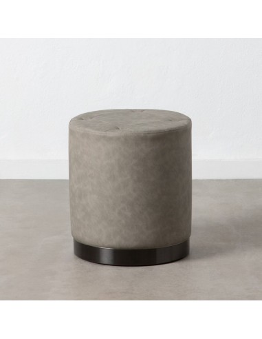 Pouf Gris Cuir synthétoqie 38 x 38 x 42 cm DMF