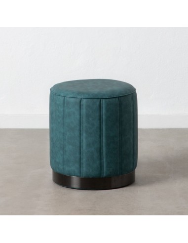 Pouf Bleu foncé Cuir synthétoqie 38 x 38 x 42 cm DMF