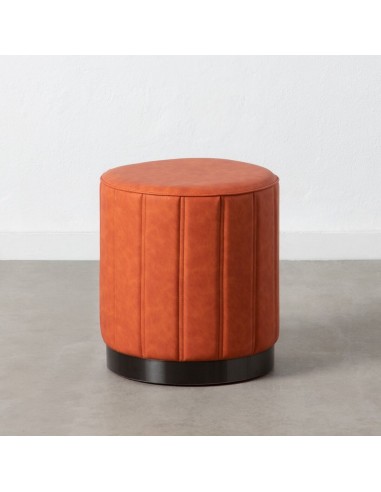 Pouf Rouge foncé Cuir synthétoqie 38 x 38 x 42 cm DMF