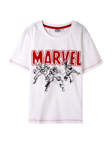 T shirt à manches courtes Enfant Marvel Blanc