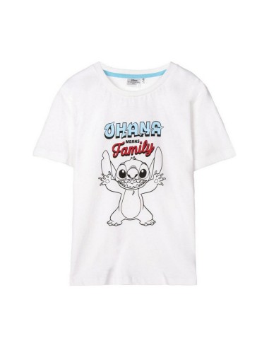 T shirt à manches courtes Stitch Blanc