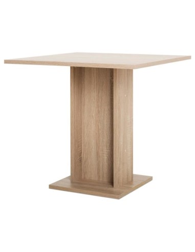 GUSTAVE Table a manger carrée de 2 a 4 personnes classique décor chene - L 80 x l 80 cm