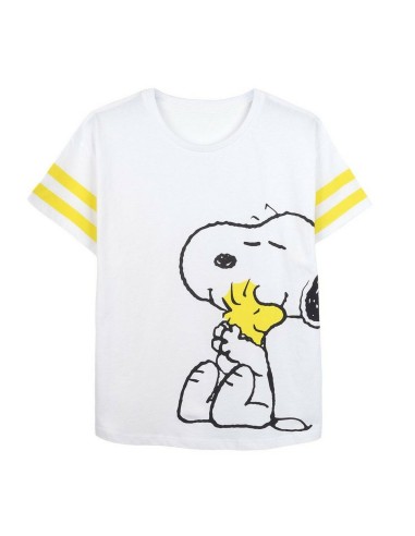 T-shirt à manches courtes femme Snoopy Blanc