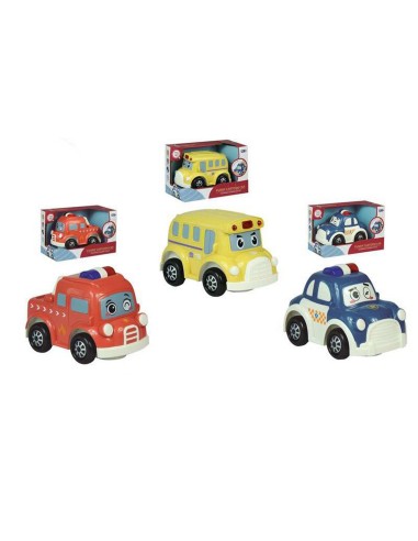 Véhicule Jugatoys Camion de Pompiers Le Bus avec son Voiture de police (22 x 11 x 14 cm)