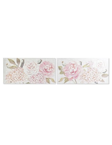 Cadre DKD Home Decor Fleurs Shabby Chic (120 x 3 x 60 cm) (2 Unités)