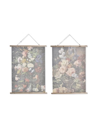 Cadre DKD Home Decor Fleurs (2 Unités)