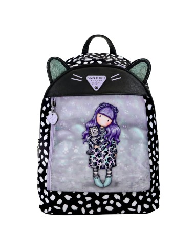 Sac à dos Casual Gorjuss Smitten kitten Noir Blanc (25,5 x 31 x 10 cm)